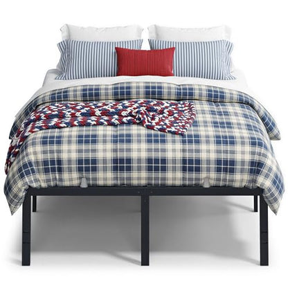 VASAGLE Full Metal Bed Frame 18 Inches Tall, 1100 lb Weight Capacity, No Box Spring Needed, with Under-Bed Storage, Easy Setup, Heavy-Duty Platform Bed, Mattress Retainers, Matte Black URMB672BD02S - size: Full, style: 18 Inch