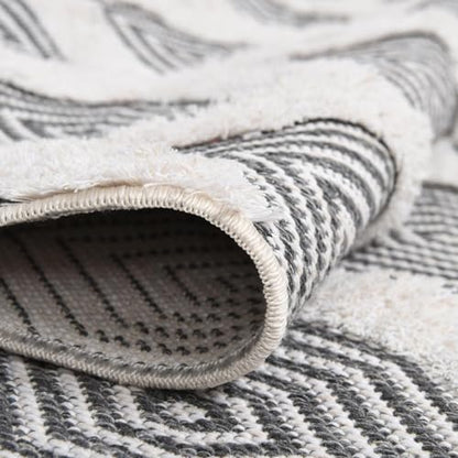 Rugs.com - Sabrina Soto Casa Rug – 12 Ft Runner Anthracite Gray Cotton Textured Runner – Modern Geometric Design for Hallways and Entryways - color: Anthracite Gray, size: 2'7" x 12' (Runner)