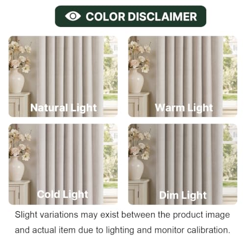 H.VERSAILTEX Pinch Pleated Full Blackout Curtains Diamond Textured Room Darkening Window Curtains 102 inch for Living Room Bedroom Black Out Pinch Pleat Drapes with Hooks 2 Panel, Natural - color: Natural, size: 40"W x 102"L (Pack of 2)