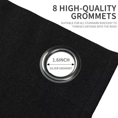 Joydeco Black Blackout Curtains 90 Inches Long, Curtains 90 Inch Length 1 Panel for Bedroom, Thermal Insulated Linen Black Out Curtains with Grommets(100x90, Black) - color: Black, size: 100"W x 90"L (Pack of 1)