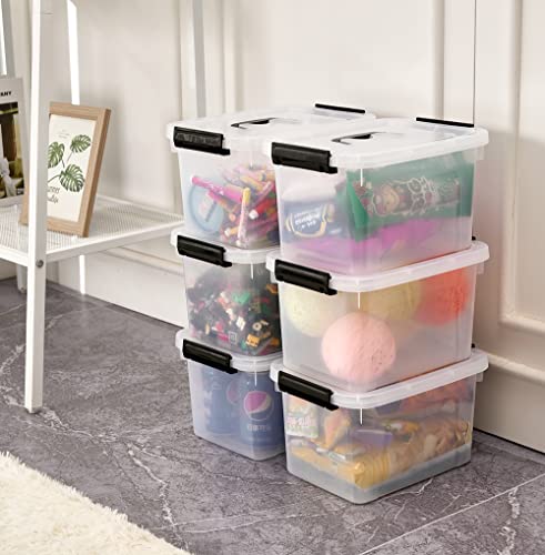6 Quart Clear Storage Latch Box/Bins, 6-Pack Plastic Container with Latches and Lid - color: Clear, size: 6 QT