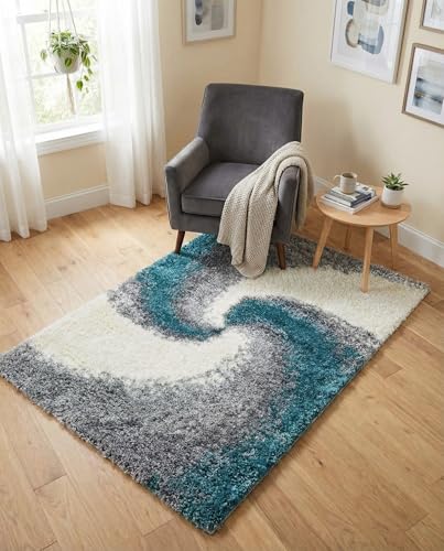 Rugs.com Soft Touch Shag Collection Area Rug – 3x5 Turquoise Shag Rug Perfect for Entryways, Kitchens, Breakfast Nooks, Accent Pieces - color: Turquoise, size: 3' x 5' (Rectangular)