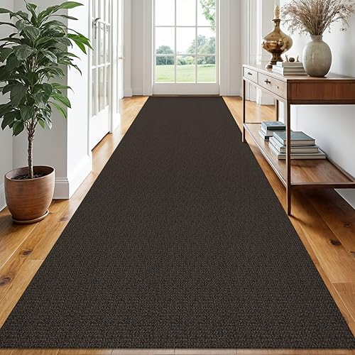 Washable Runner Rug, Non Slip Hall Runner, 3x16 Ft, Taupe/Coffee | Washable Braided Runner Carpet, Non Slip Rubber Dot Backed, For Hallway, Kitchen, Entryway, Bedroom, Laundry Room, Foyer - color: Taupe/Coffee, size: 3' x 16' (Rectangular)