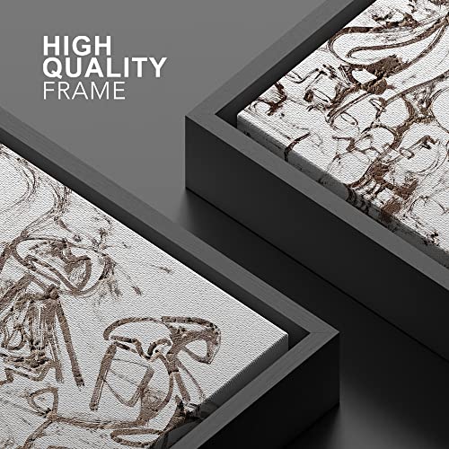SIGNWIN Framed Canvas Print Wall Art Brown Paint Stroke Graffiti Landscape Abstract Geometric Illustrations Modern Art Minimalism Relax/Calm Zen for Living Room, Bedroom, Office - 16"x24" Black - color: A11-2211-n09, size: 24"L x 16"W
