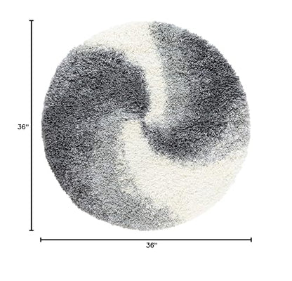 Rugs.com - Soft Touch Shag Rug – 3 Ft Round Smoke Gray Plush Shag Rug – Ultra-Soft Accent for Nurseries, Playrooms, and Kids Bedrooms - color: Smoke Gray, size: 3' (Round)