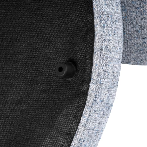 HomePop 24" Large Round Storage Ottoman - Blue Gray Woven Fabric - color: Blue Gray Woven Fabric