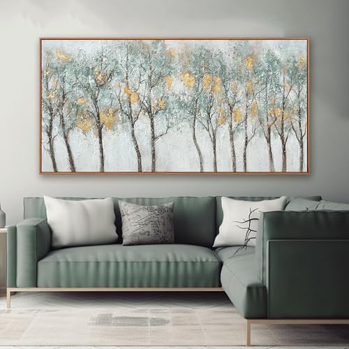 Wall Decor Green Canvas Wall Art Embellishments Plant Forest Abstract Tree Modern Artwork For Living Room Modern Canvas Prints Pictures Wall Artwork For Bedroom Home Hotel Office Decoration 30x60 Inch - color: green, size: 58"L x 29"W