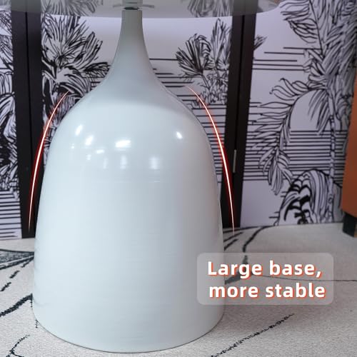 Benkyo White Nesting Tables Pedestal Coffee Table Set of 2 Nesting Side Tables Round Metal End Table Small Circle Modern Sofa Table for Living Room，White - color: White
