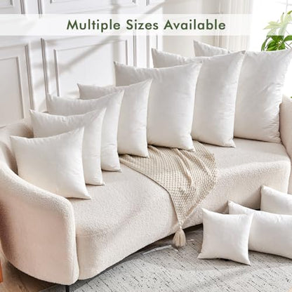TOPGREEN Ogranic Feathers Down Pillow Inserts 22x22, Pack of 2, White | 100% Organic and Double-Layer Down-Proof Cotton Cover, Ethical-Sourced Feather Down Filling, Soft Yet Supportive - size: 22x22 Inch