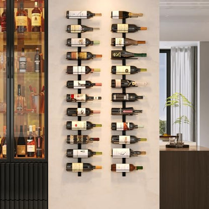 X-cosrack 24 Bottles Wall Mounted Wine Rack, Detachable Wall Hanging Bottle Holder, Use as One or Four, DIY Display, Storage Racks for Wine, for Restaurant, Bar, Cellar - size: 2 Pack (24 Bottles)