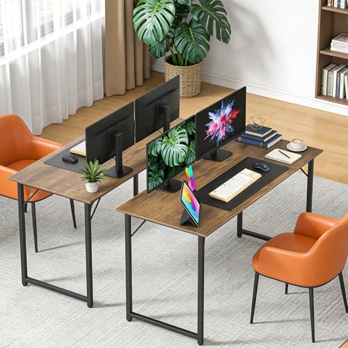 BestOffice Computer Desk,Home Office Desk, Modern Simple Style for Home Office Study Writing (Brown, 47 Inch,2 Pack) - color: Brown, size: 47 Inch-2 Pack