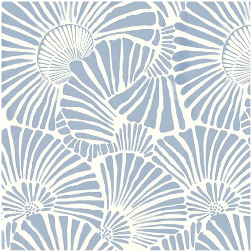 Theper White and Blue Wallpaper Peel and Stick Wallpaper Modern 17.3"×197" | Boho Wall Paper Self Adhesive Removable Wallpapers for Bedroom Blue Contact Paper for Cabinets Drawers Shelf Home Decor Vinyl - color: Blue, size: 17.3" x 197"