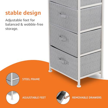 Amazon Basics Fabric 4-Drawer Storage Organizer Unit for Closet, Bedroom, White - color: White