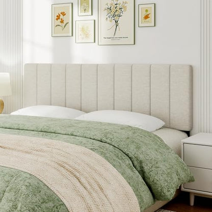 King Size Headboard Only, Height Adjustable Linen, Beige - color: Linen-beige, size: King/California King