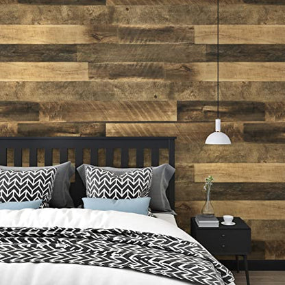 Brown Wood Contact Paper Peel and Stick Countertops Waterproof | Wood Grain Wallpaper Countertop Contact Paper Removable Wooden Vinyl Wrap for Countertops Kitchen Table Cabinet 15.8"x394" - color: 1, size: 15.8" x 394"