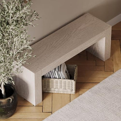 Maven Lane Zeno Bench, Grey Solid Wood | Handcrafted Solid Wood Bench, Ideal for the Living Room, Entryway, Foot of the Bed, or Extra Dining Table Seating - color: Weathered Grey