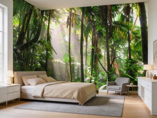 AFZEVEB-Tropical Forest Peel and Stick Wallpaper Landscape Trees Mural - color: X810, size: 157" x 108"
