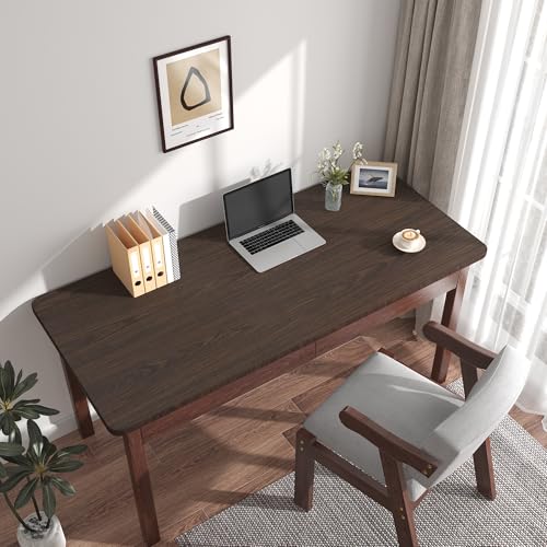 BAYYA Dark Brown Walnut Wood Grain Paper Waterproof Peel and Stick Wallpaper Black Walnut Decorative Furniture Sticker for Kitchen Cabinet Door Table Floor Shelf Drawer Liner Self-Adhesive Film - color: Brown, size: 15.8" x 118"