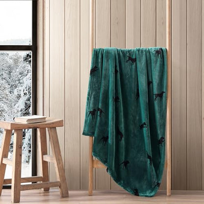 Eddie Bauer - Throw Blanket, Ultra-Soft & Reversible Plush Bedding, Blanket for Couch & Bed (Buddy The Dog Green, 50" x 60") - color: Buddy the Dog Green, size: 50" x 60"