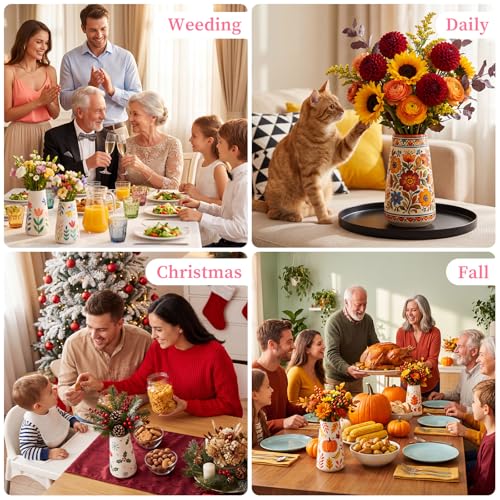 Zubebe 12 Pack Ceramic Vase to Paint Your Own Porcelain Vase Bulk Ready to Paint White Ceramic Vases Unpainted Bisque Art for Pampas Grass Dry Flowers (Popular) - color: Popular