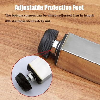 Stainless Steel Folding Table Legs - Adjustable Height, Metal Legs for Campervan & Wall Mounted Dining Table (Size: 80cm/31.4in) - size: 31.4 in