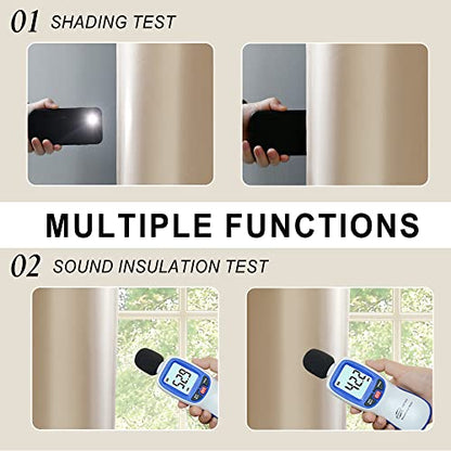 XWZO 100% Blackout Curtain Panels - Thermal Insulated Black Liner Curtains, Noise Reducing and Heat Blocking Drapes for Hall and Studio Windows with Tiebacks, Biscotti Beige, W38 x L54, Set of 2 - color: Biscotti Beige, size: 38"W x 54"L (Pack of 2)