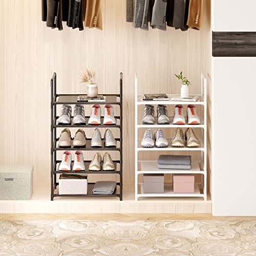 10-Tier Tall Shoe Rack,Large Sturdy Shoe Shelf Organizer, Non-Woven Fabric Narrow Free Standing Shoe Racks for Entryway, Hallway and Closet (Black) - size: 10-Black