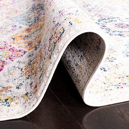 SAFAVIEH Madison Collection Runner Rug - 2'3" x 6', Cream & Multi, Boho Chic Distressed Design, Non-Shedding & Easy Care, Ideal for High Traffic Areas in Living Room, Bedroom (MAD611B) - color: Cream/Multi, size: 2'3" x 6' (Runner)