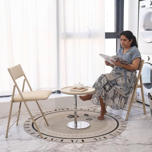Folding Chairs 2 Pack, 450Lbs Steel Frame Foldable Dining Chairs, Wood | 1.37" Folded, Waterproof Rustproof Indoor Outdoor Padded Folding Chairs for Dining Room, Conference Rooms, Weddings, Events - color: Wood