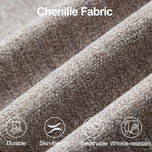 32" Chenille Upholstered Swivel Accent Chair, 360° Rotating Metal Base Modern Lounge Chair with Wooden Armrests for Living Room Bedroom, Brown - color: Brown, size: 1 Pack