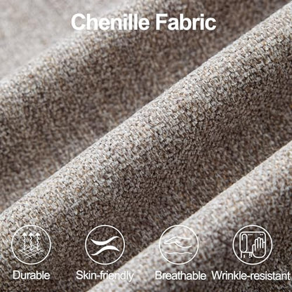 32" Chenille Upholstered Swivel Accent Chair, 360° Rotating Metal Base Modern Lounge Chair with Wooden Armrests for Living Room Bedroom, Brown - color: Brown, size: 1 Pack