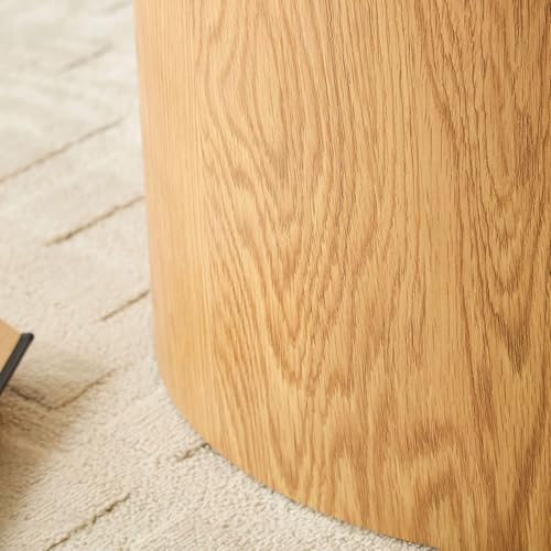 Round Nesting Coffee Table Set of 2, Modern Wooden Coffee Tables Circle Center Table for Small Space Accent End Side Table for Living Room Bedroom, No Assembling (Natural) - color: 18.9" Wooden Color