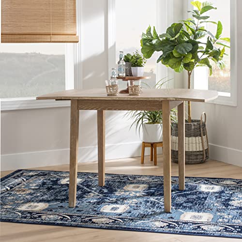 Linon Torino Greywash 30" Square Drop Leaf Table - 30" X 48" Fully Extended - color: Greywash
