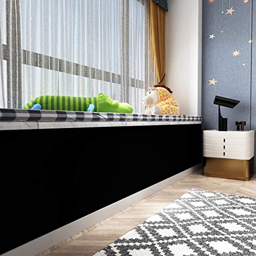 LaCheery 15.8"x276" Matte Black Contact Paper Peel and Stick Wallpaper Black Wall Paper Peel and Stick Modern Removable Self Adhesive Wallpaper for Bathroom Walls Kitchen Cabinets Drawers Desk Shelves - color: Black, size: 15.8" x 276"