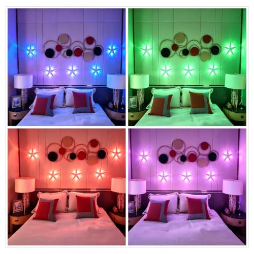Night Light 4 Pack, Motion Sensor Indoor Wall Light, RGB&Warm White | Rechargeable Dimmable Light, Adhesive and Magnetic Mount, Ambient Mood Lighting for Bedroom, Bathroom, Hallway and Stairs