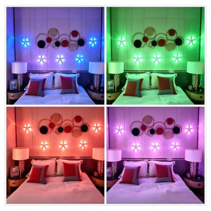 Night Light 4 Pack, Motion Sensor Indoor Wall Light, RGB&Warm White | Rechargeable Dimmable Light, Adhesive and Magnetic Mount, Ambient Mood Lighting for Bedroom, Bathroom, Hallway and Stairs