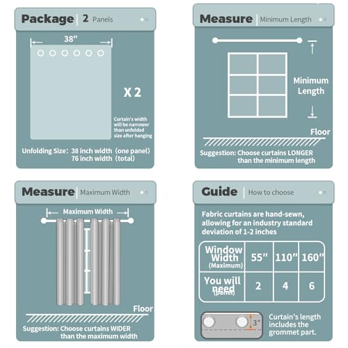 BGment Blackout Curtains for Bedroom - Grommet Thermal Insulated Room Darkening Curtains for Living Room, Set of 2 Panels (38 x 54 Inch, Navy Blue) | Grommet top, Blackout, Room Darkening, Sunblock, Thermal Insulated, Window Drapes for Kitchen, 38x54 Inch