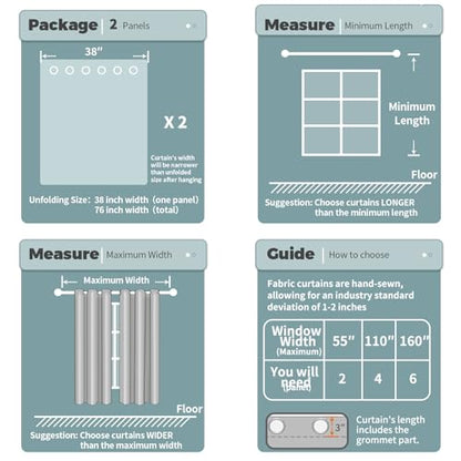 BGment Blackout Curtains for Bedroom - Grommet Thermal Insulated Room Darkening Curtains for Living Room, Set of 2 Panels (38 x 54 Inch, Navy Blue) | Grommet top, Blackout, Room Darkening, Sunblock, Thermal Insulated, Window Drapes for Kitchen, 38x54 Inch