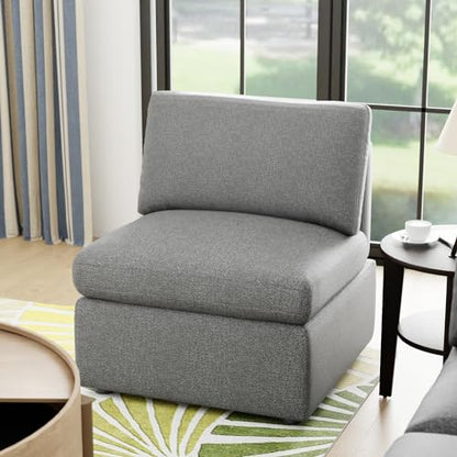 PayLessHere Single Sofa Couch Convertible Sofa 1-Seat Sofa Modular Sectional Sofa Couch for Living Room Bedroom Office,Gray