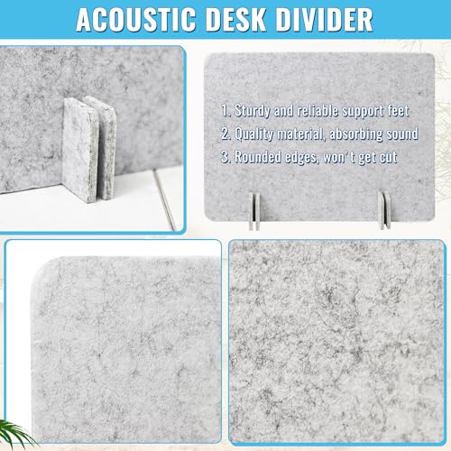 Desk Privacy Panel Set, Desk Partition Cubicle Wall Freestanding Noise-Reduction Panels Room Divider, Soundproof Partition with Support Feet for Office or Home Use (Light Grey, 40 * 60 cm) - color: Light Grey
