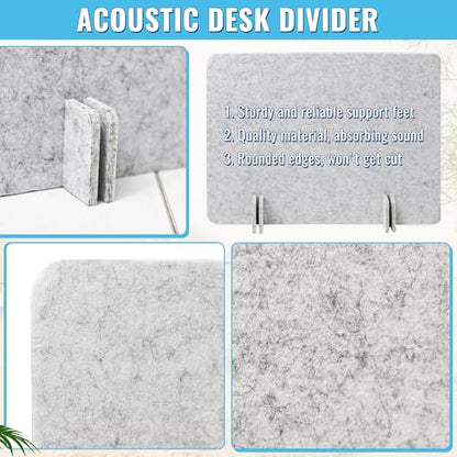 Desk Privacy Panel Set, Desk Partition Cubicle Wall Freestanding Noise-Reduction Panels Room Divider, Soundproof Partition with Support Feet for Office or Home Use (Light Grey, 40 * 60 cm) - color: Light Grey