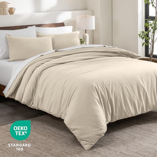 Bare Home Flannel Duvet Cover Set (Twin/Twin XL, Sand) | 100% Cotton, Velvety Soft, Heavyweight, Premium Flannel, Double Brushed, Includes Sham Pillow Cover - color: 05 - Sand (No Comforter), size: Twin/Twin XL