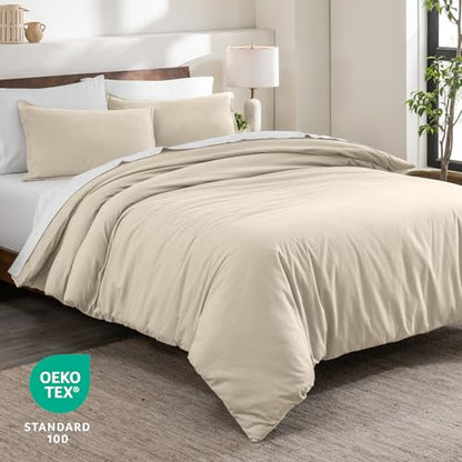 Bare Home Flannel Duvet Cover Set (Twin/Twin XL, Sand) | 100% Cotton, Velvety Soft, Heavyweight, Premium Flannel, Double Brushed, Includes Sham Pillow Cover - color: 05 - Sand (No Comforter), size: Twin/Twin XL