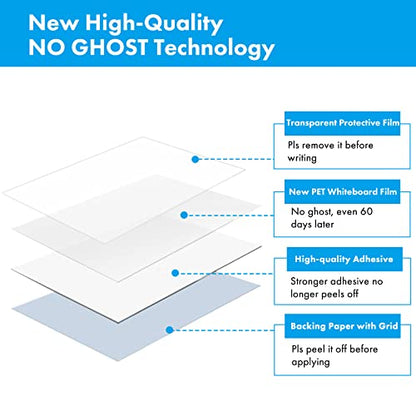 HAMIGAR White Board Sticker for Wall 36" x 157" Dry Erase Adhesive Paper | Dry Erase Board Wallpaper, Peel and Stick, Contact Paper Adhesive, No Ghost, can be Cut, Includes 1 Marker, Office Classroom - size: 157"W x 36"H