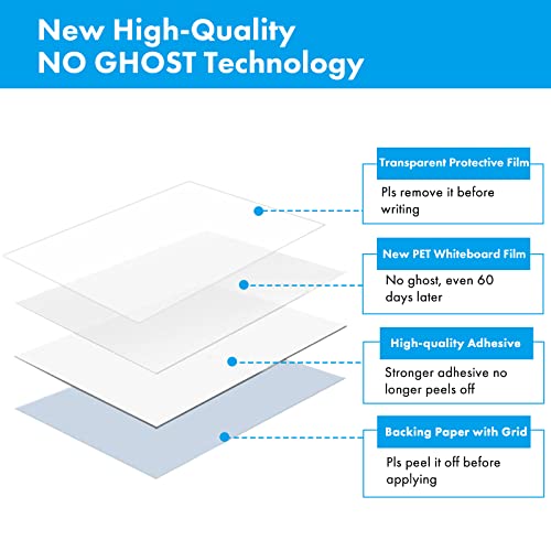 HAMIGAR White Board Sticker for Wall 36" x 79" Dry Erase Adhesive Paper | Dry Erase Board Wallpaper, Peel and Stick, Contact Paper Adhesive, No Ghost, can be Cut, Includes 1 Marker, Office Classroom - size: 79"W x 36"H