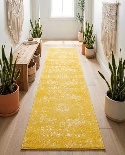 Rugs.com - Arlington Rug – 8 Ft Runner Yellow Coastal Runner Rug – Perfect for Hallways, Kitchens, and Entryways - color: Yellow, size: 2' x 8' (Runner)