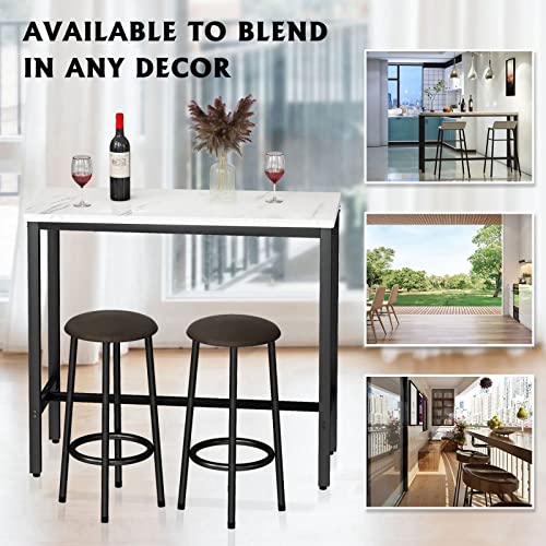 Small Dining Table for 2, 3 Pieces Bar Table Set Kitchen Table and Chairs Bistro Height Pub Table with 2 Chairs, Dining Room Table and Chairs for Small Space, Breakfast Nook, 39.4"