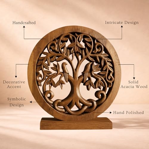 Solid Wood Tree Sculpture, Gift for Mom, Home Decor, Living Room, Boho, Coffee Table, Centerpiece Table Decorations, Mantle, Bathroom Shelf, Farmhouse, Christmas Decorations, Mothers Day Gifts - color: Mauk - Large