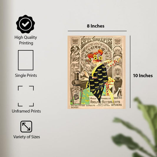 ALPINE INK CO. Vintage Woman Illustration Poster - Decorative Floral Interior Artwork - Living Room Bedroom Wall Decor - Elegant Retro Style Home Design - 8x10 Unframed Print - color: Style-15, size: 8"L x 10"W