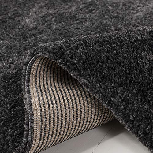 SAFAVIEH August Shag Collection Accent Rug - 2'3" x 4', Charcoal, Solid Design, Non-Shedding & Easy Care, 1.2-inch Thick Ideal for High Traffic Areas in Entryway, Living Room, Bedroom (AUG900H) - color: Charcoal, size: 2'3" x 4' (Rectangular)